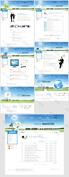 蓝色风格个人博客网页设计模板